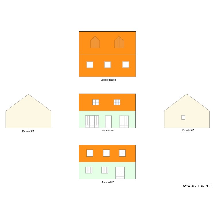plan facade AVANT TRAVAUX. Plan de 0 pièce et 0 m2