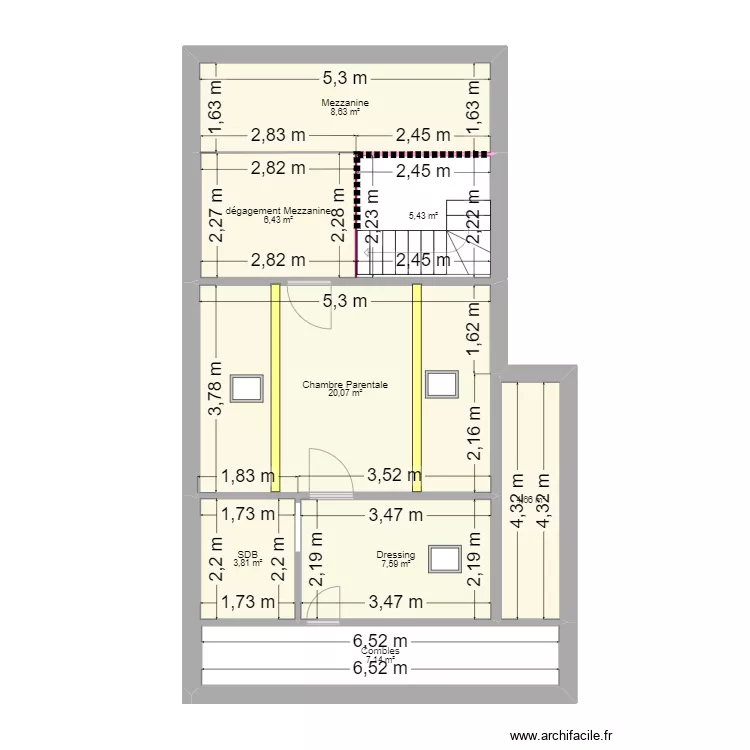 Pallud Etage 2. Plan de 