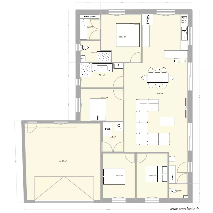 Maison 5. Plan de 11  et 167 m²