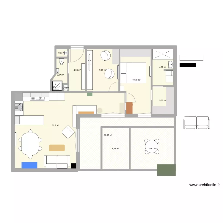 Appart Saint Ouen. Plan de 