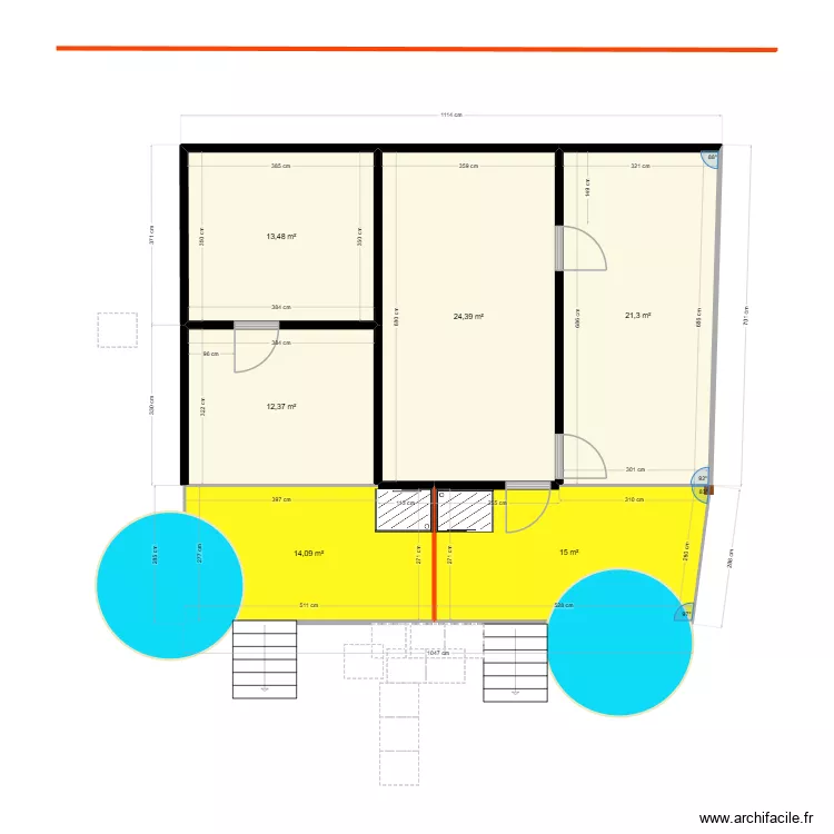 bungalows popotte. Plan de 6  et 101 m²
