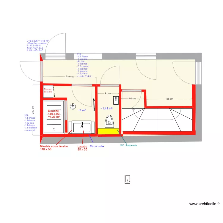 SdB 1er Etage 23/09/2024-CARRELEUR. Plan de 