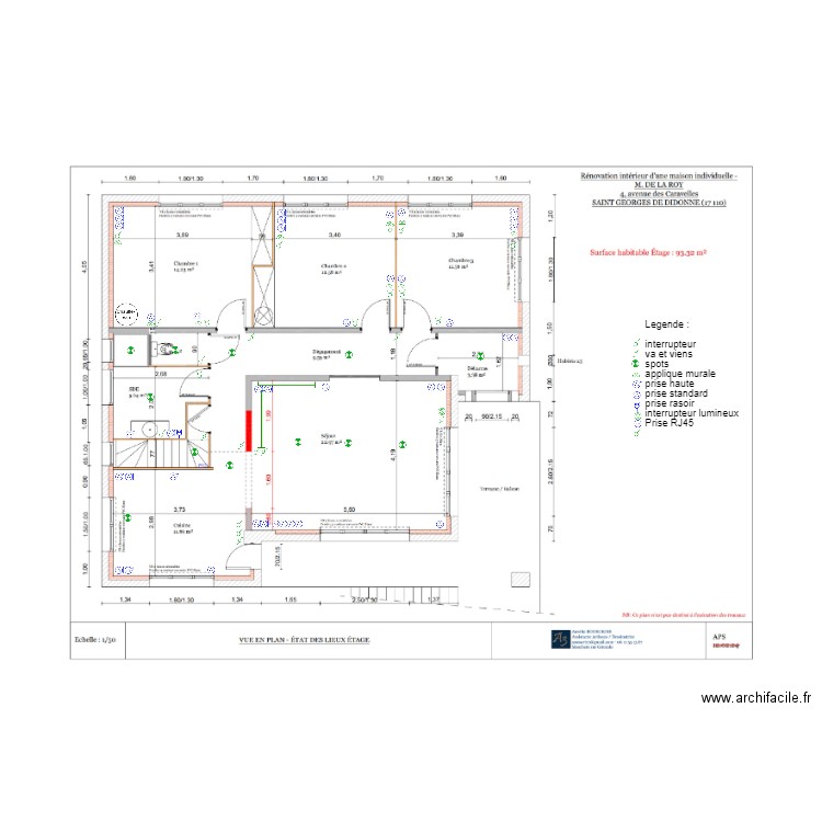 de la roy etage. Plan de 0 pièce et 0 m2