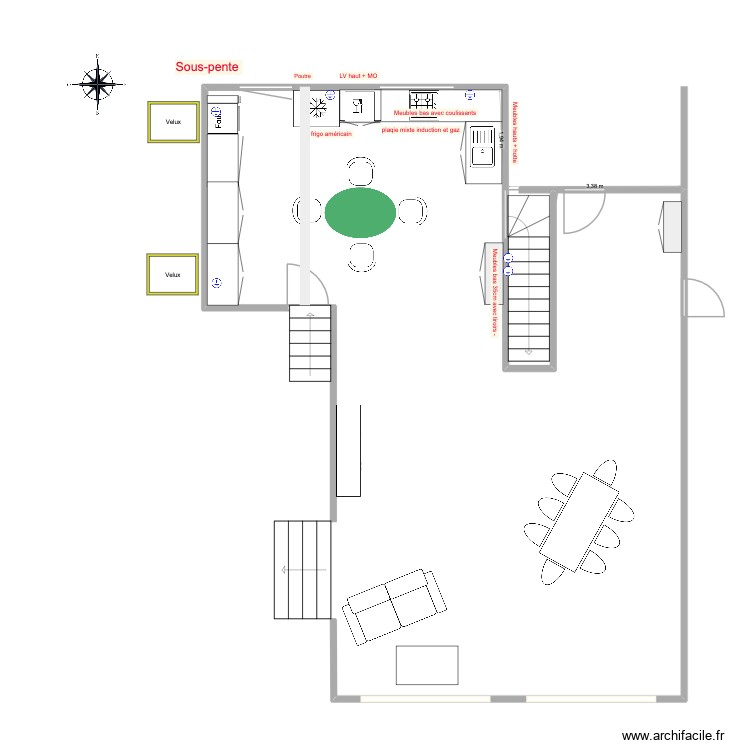 Yosemite Cuisine LOULETTE sans il&ocirc;t. Plan de 0 pièce et 0 m2