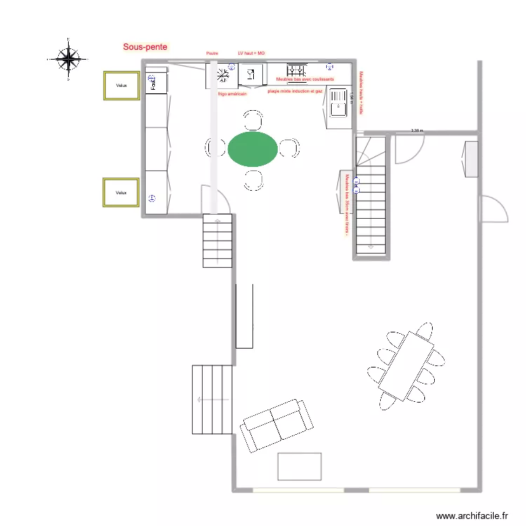 Yosemite Cuisine LOULETTE sans il&ocirc;t. Plan de 