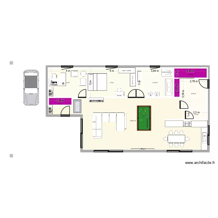 plan interieur lucie. Plan de 9  et 185 m²