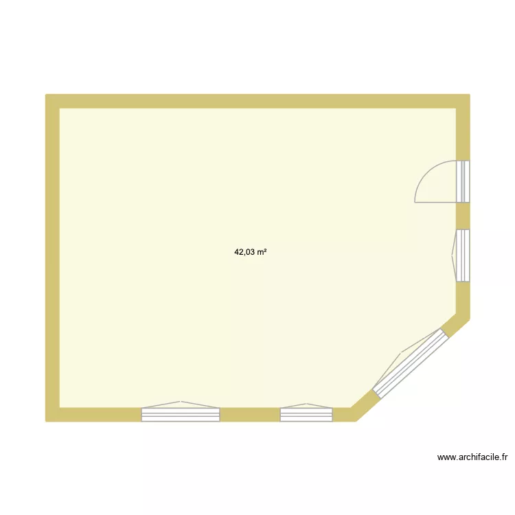 Ravalement. Plan de 1  et 42 m²