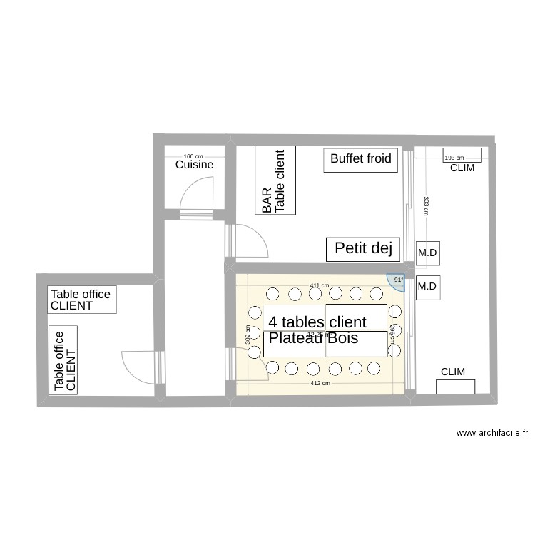 Albatros - 1er Étage Gauche -16 Pax. Plan de 1 pièce et 12 m2