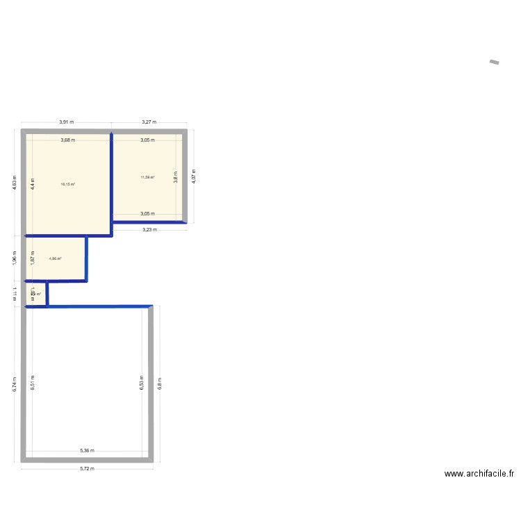 Appartement. Plan de 4 pièces et 34 m2