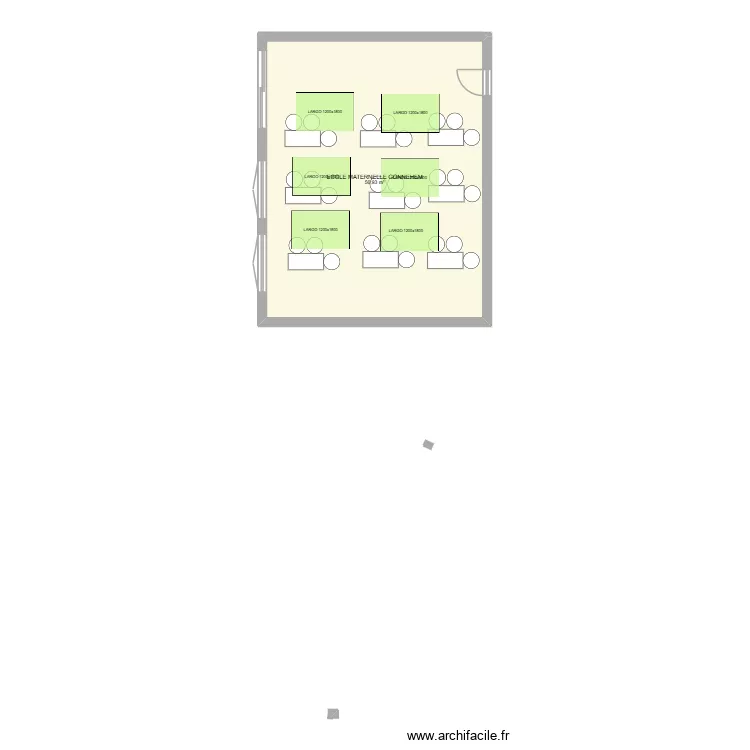 CLASSE MATERNELLE GONNEHEM 62. Plan de 1  et 57 m²
