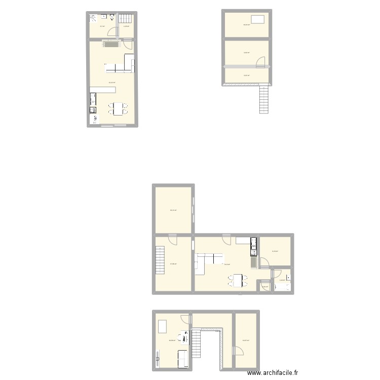 Plouray. Plan de 15 pièces et 182 m2