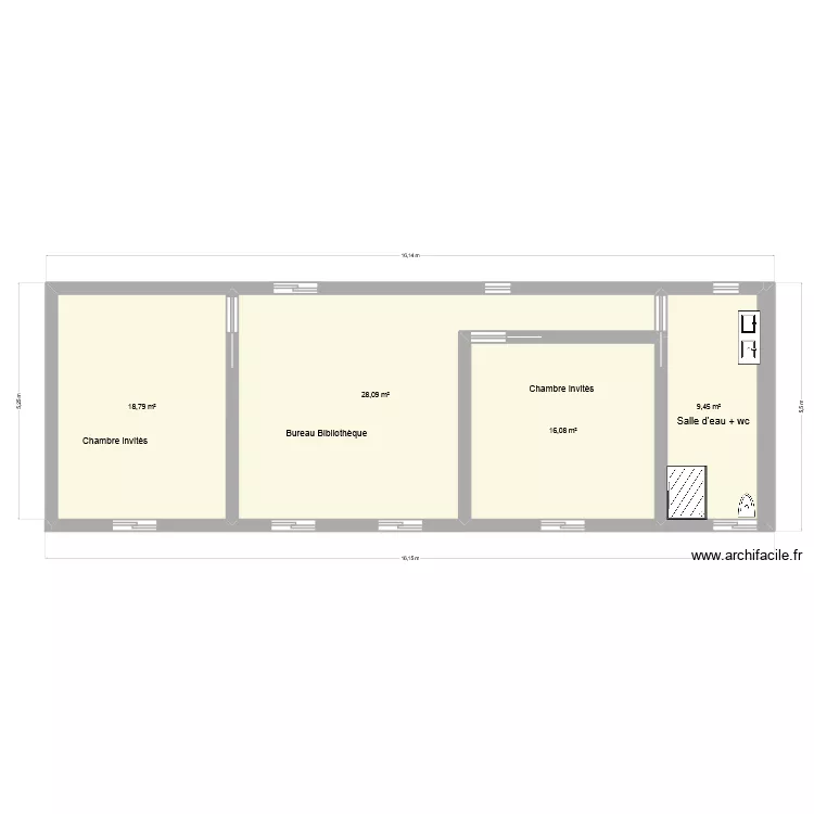 1er étage san vero avril26. Plan de 4 et 72 m² 1er étage san vero avril26. Plan de 4 et 72 m²