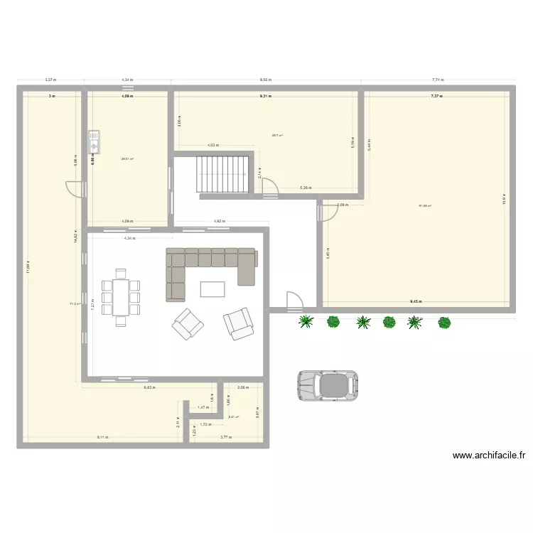 Ondobo. Plan de 5  et 239 m²