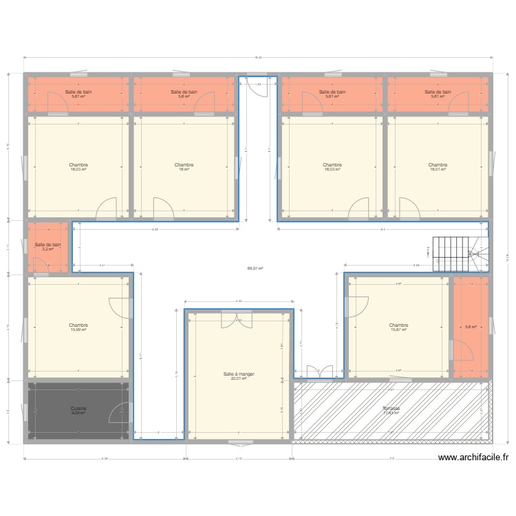 Plan de fondation d\'une maison T8. Plan de 0 pièce et 0 m2