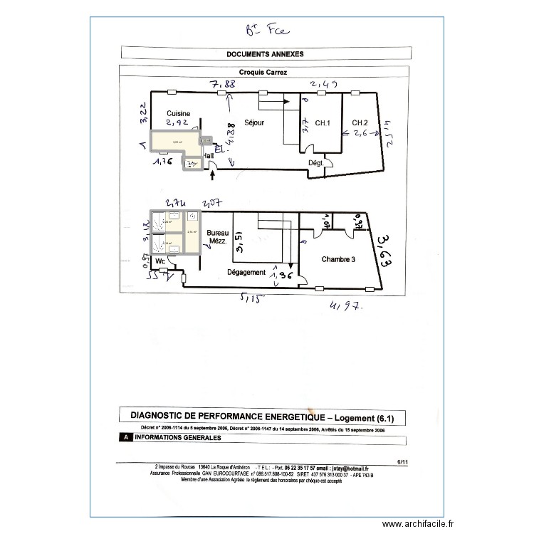 plan toulon. Plan de 6 pièces et 11 m2