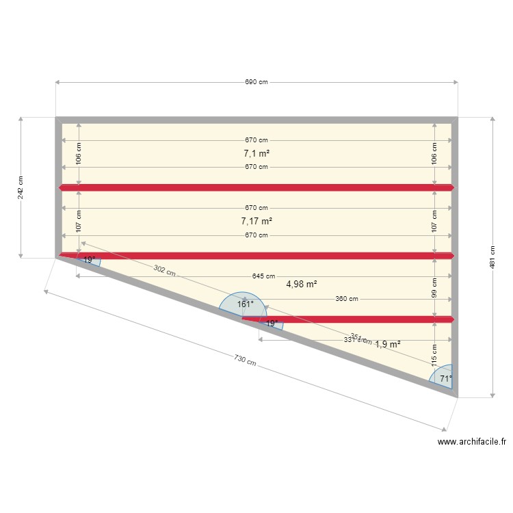 patrick. Plan de 4 pièces et 21 m2