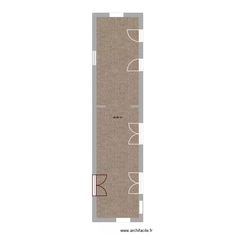 Couloir. Plan de 1 Pièce et 39 m²