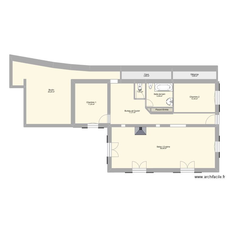 BouillaBeach V3. Plan de 19 pièces et 202 m2