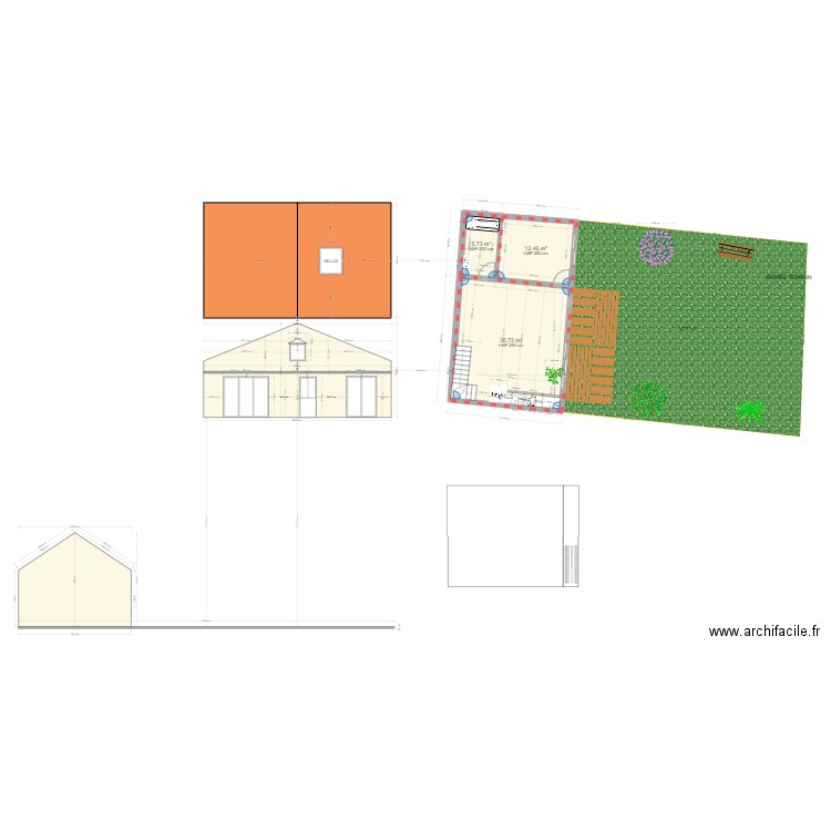 maison neuve. Plan de 7 pièces et 110 m2