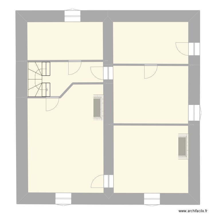 Recey 1er étage. Plan de 6 pièces et 99 m2