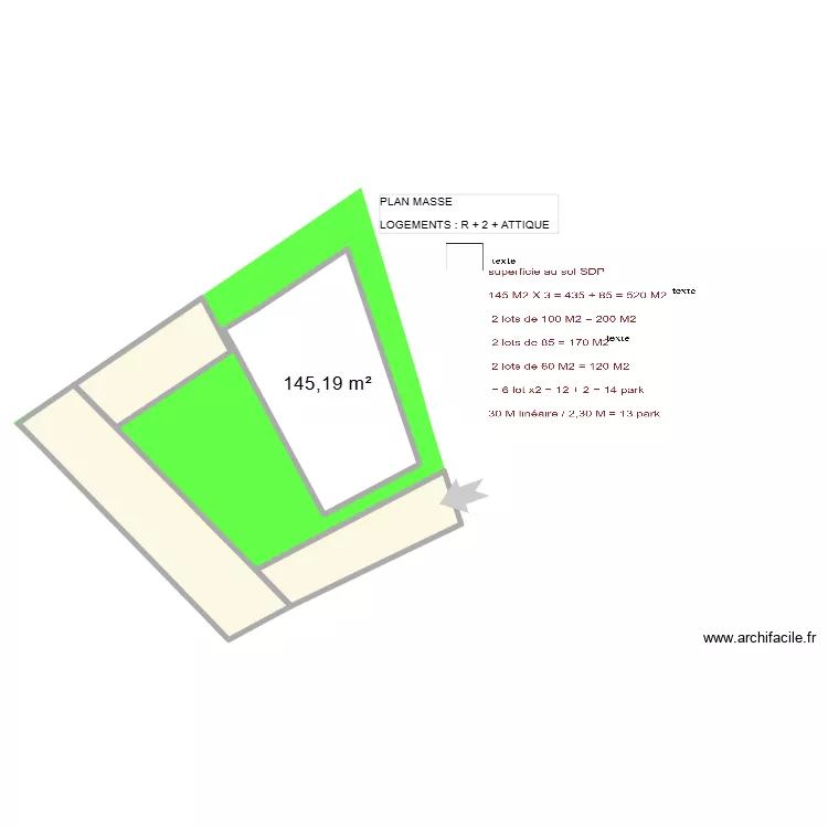 IMMEUBLE le 11 mars BIS BIS BIS. Plan de 