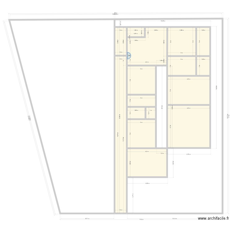 Plan A2 Site 1. Plan de 15 pièces et 133 m2