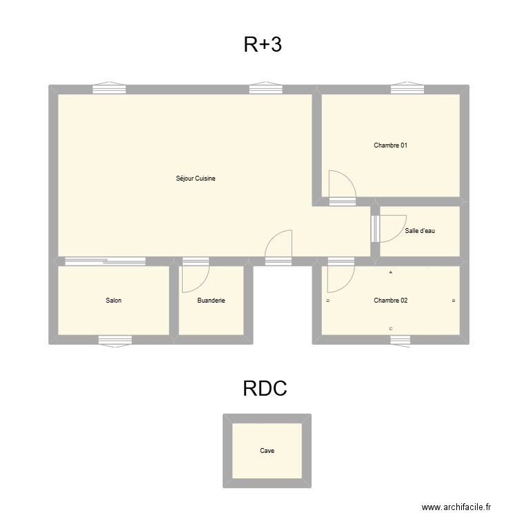 350602265. Plan de 7 pièces et 79 m2