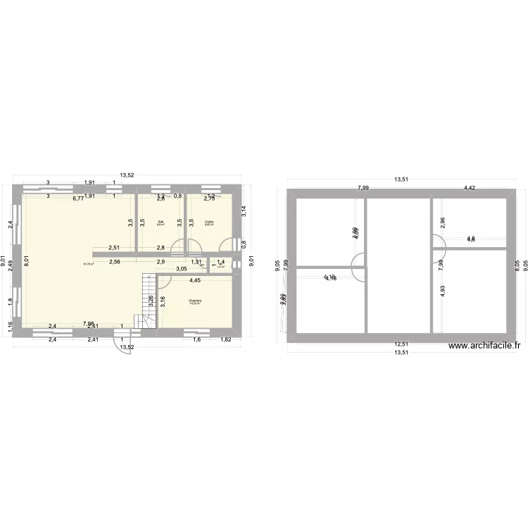 maison 2.1. Plan de 5  et 97 m²