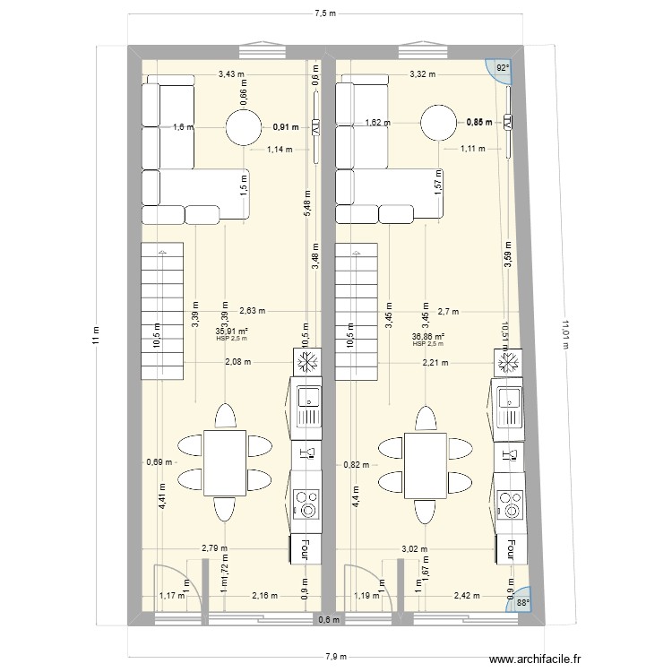 2eme etage ( duplex ) 2 meubles. Plan de 0 pièce et 0 m2 2eme etage ( duplex ) 2 meubles. Plan de 0 pièce et 0 m2