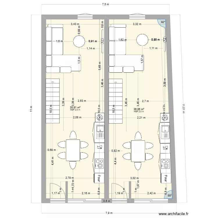 2eme etage ( duplex ) 2 meubles. Plan de 2eme etage ( duplex ) 2 meubles. Plan de