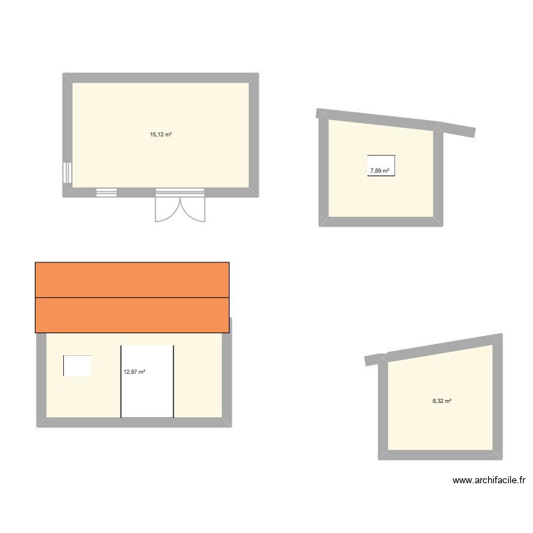 plan de coupe abri. Plan de 0 pièce et 0 m2