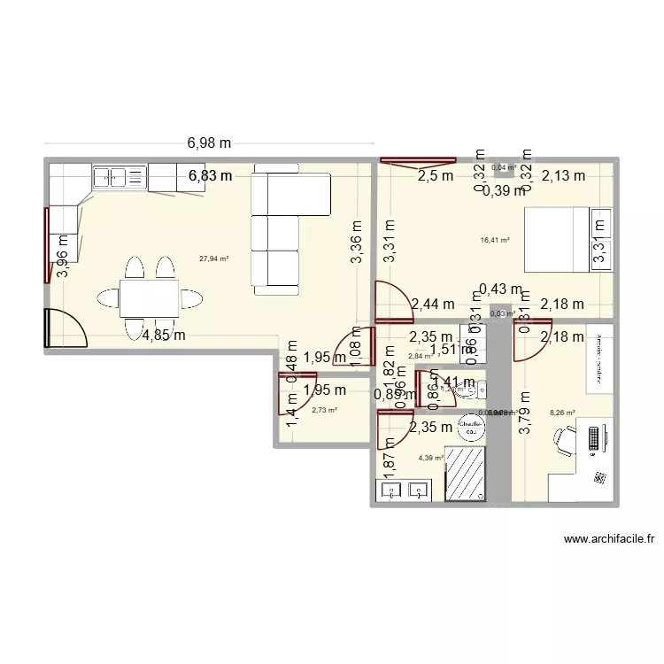 plan thezan. Plan de 12  et 64 m²