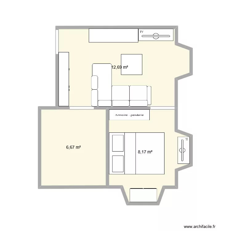 maison. Plan de 3  et 28 m²