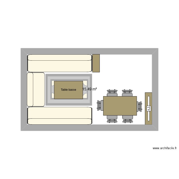 salon2. Plan de 1 pièce et 15 m2