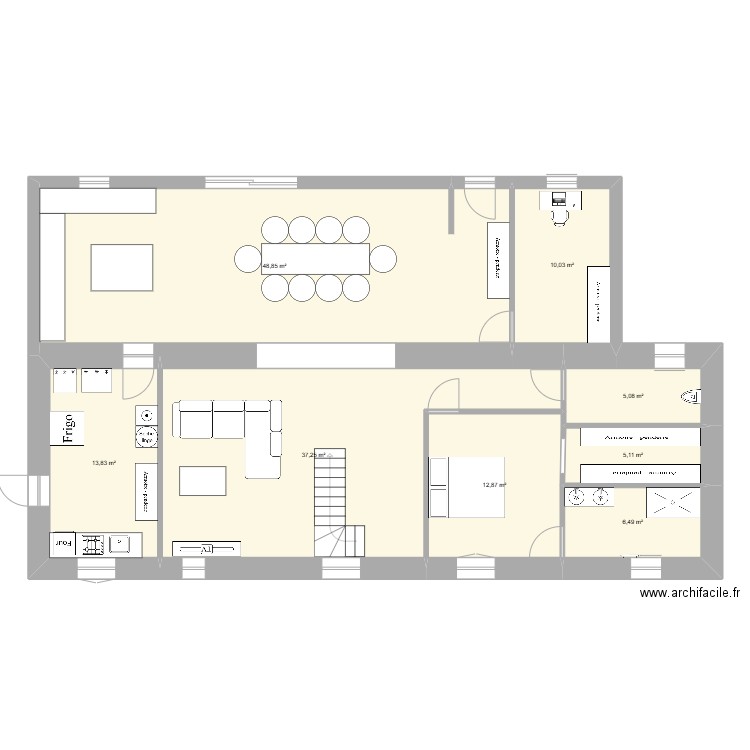 PLAN 2025 1 PRISCA. Plan de 8 pièces et 140 m2