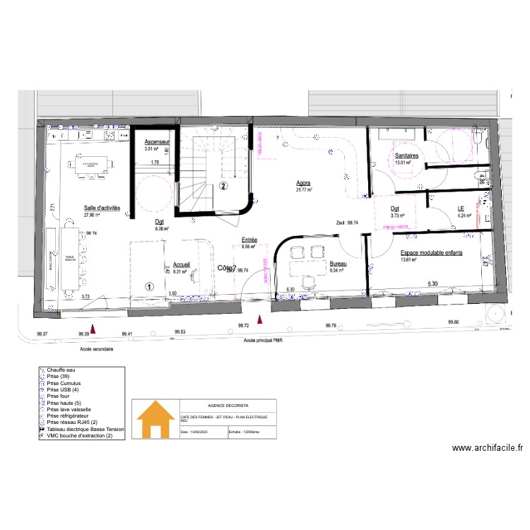 CDF - JETEAU - PLANELECTRIQUE. Plan de 0 pièce et 0 m2