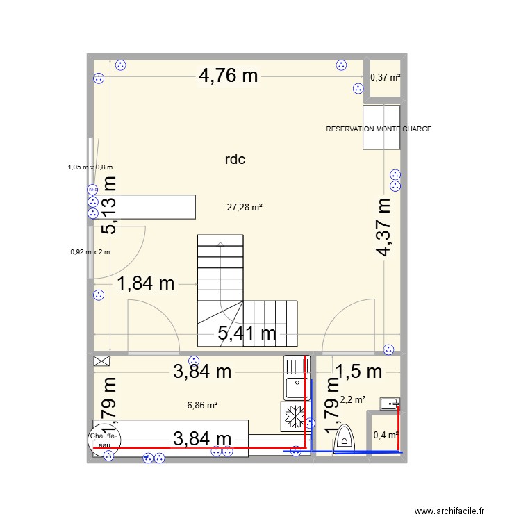 PLAN SAFARI. Plan de 5 pièces et 37 m2
