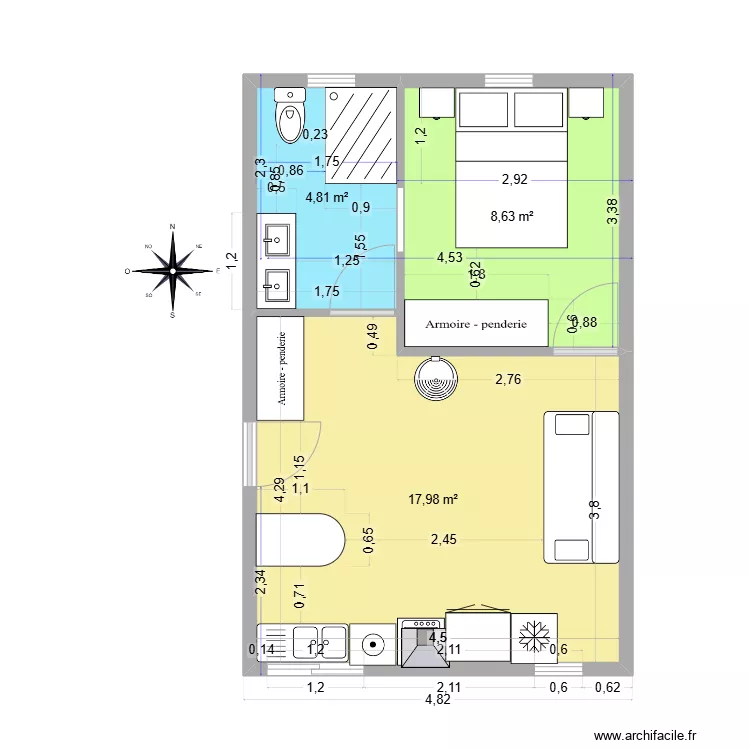 grange35m2. Plan de 