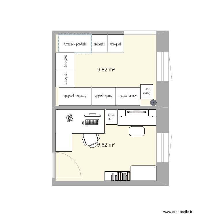 Dressing. Plan de 0 pièce et 0 m2