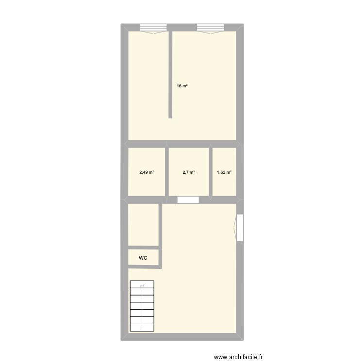 Plan nu apartment Toulon. Plan de 5 pièces et 42 m2