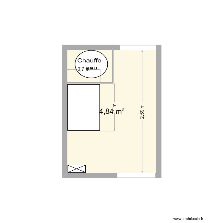 cellier. Plan de 1 pièce et 5 m2