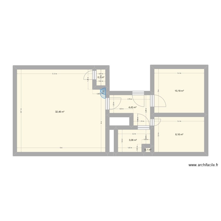oostende. Plan de 7 pièces et 59 m2