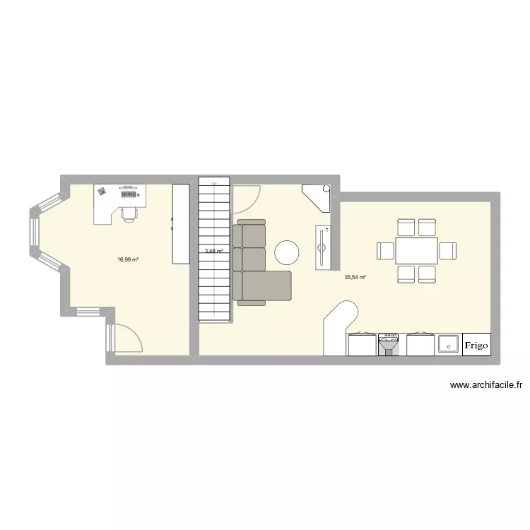 Maison. Plan de 3 Pièces et 56 m² Maison. Plan de 3 Pièces et 56 m²