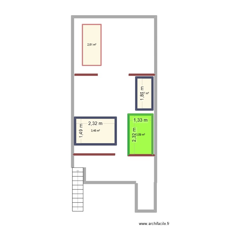 Terrasse Bresil. Plan de 4 pièces et 11 m2