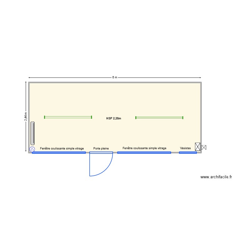 V472. Plan de 1 pièce et 14 m2