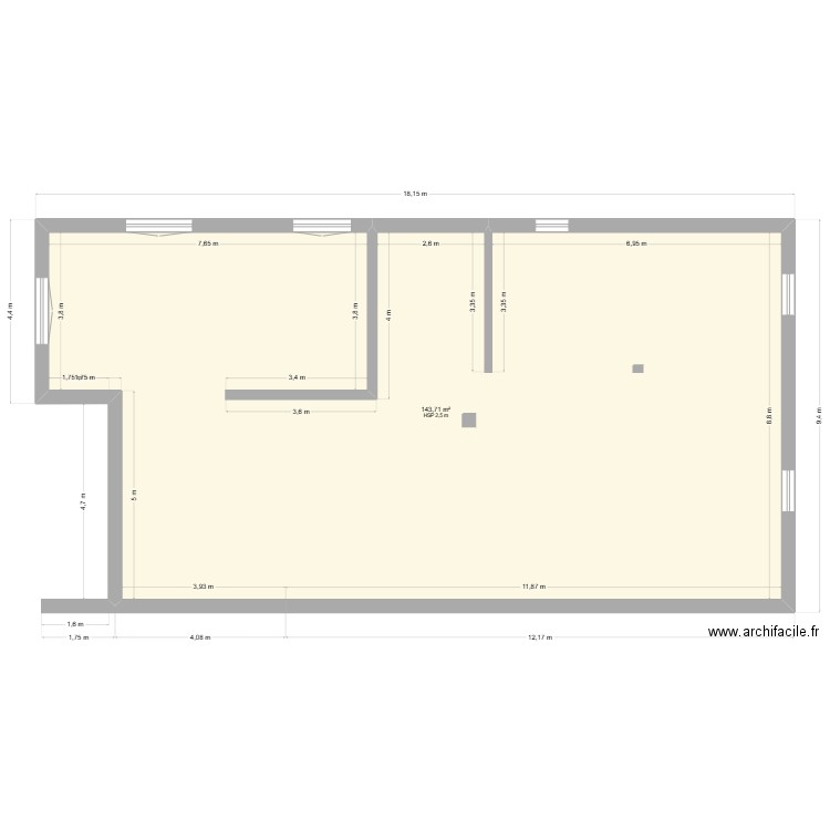 MARENNEs SS SOL. Plan de 1 pièce et 144 m2