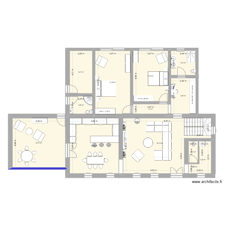 RDV BORDES EX. Plan de 12 pièces et 167 m2