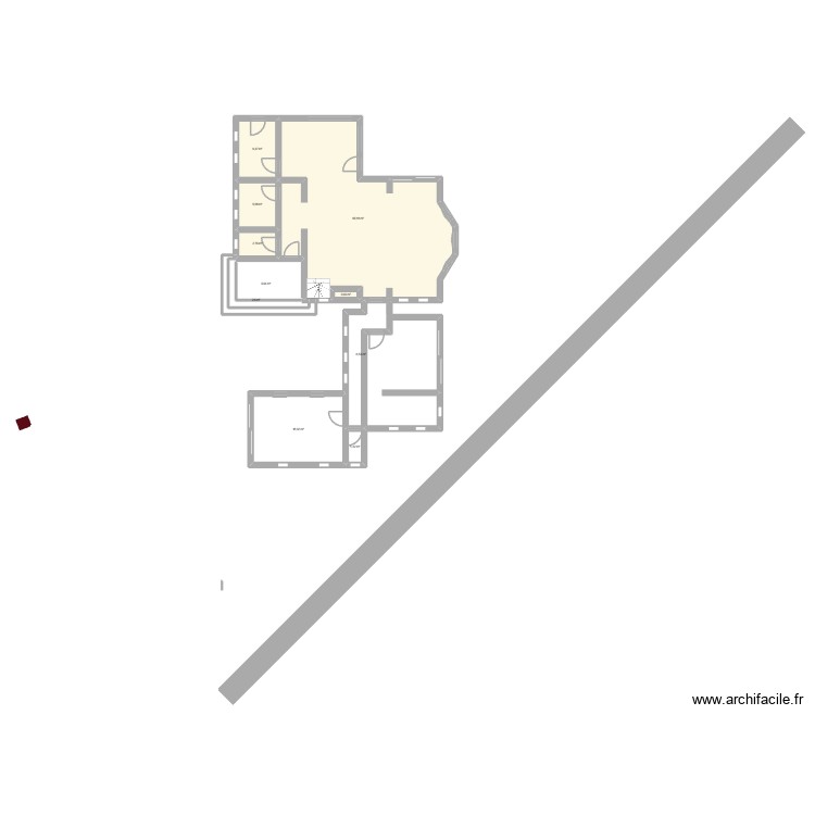 Extension coll&eacute;e haie. Plan de 0 pièce et 0 m2