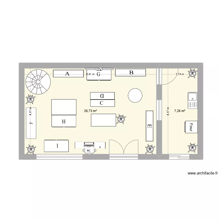 E6 Chapitre 4 test. Plan de 2  et 34 m²