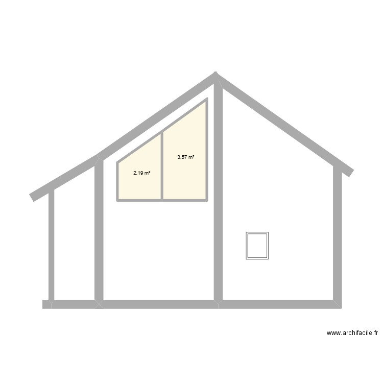 chalet en boi. Plan de 2 pièces et 6 m2